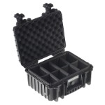 OUTDOOR resväska i svart med vadderade delare 330x235x150 mm Volume: 11,7 L Model: 3000/B/RPD